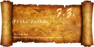 Fritz Zoltán névjegykártya
